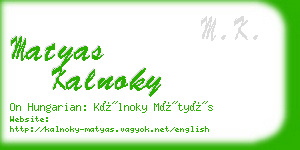 matyas kalnoky business card